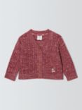 John Lewis Baby Cable Knit Cardigan, Berry