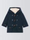 John Lewis Baby Fleece Lined Duffle Coat, Navy