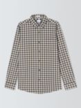 John Lewis Long Sleeve Regular Fit Gingham Cotton Shirt, Charcoal/Egret