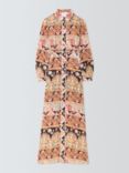 Hayley Menzies Long Sleeve Lotus Tiger Print Silk Maxi Dress, Multi