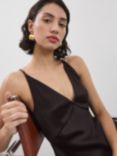 Vivere By Savannah Miller Coco Satin Maxi Slip Dress, Chocolate