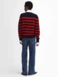 Barbour The Edit by Alexa Dom Stripe Wool Jumper, Navy/Ruby