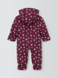 John Lewis Baby Bunny Animal Faces Snowsuit, Purple