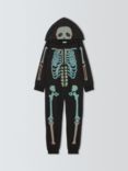 John Lewis Kids' Glow In The Dark Skeleton Onesie, Multi