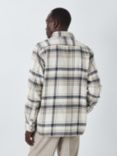 John Lewis Check Cotton Workshirt, Ecru/Castle Wall