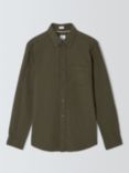 John Lewis Long Sleeve Melange Twill Cotton Shirt, Khaki