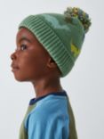 John Lewis Kids' Dino Flecce Line Beanie Hat, Green