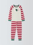 John Lewis Kids' Polar Bear Stripe Pyjamas, Red