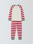 John Lewis Kids' Polar Bear Stripe Pyjamas, Red