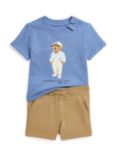 Ralph Lauren Baby Bear Shorts & T-Shirt Set, Lattice Blue