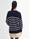 Barbour Belmore Stripe Wool Blend Jumper, Navy