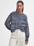 Barbour Cassie Crew Neck Wool Blend Knit Jumper, Blue/Multi