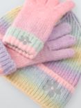 John Lewis Kids' Ombre Beanie Hat and Gloves Set, Rainbow