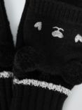 John Lewis Kids' Bear Flip Top Gloves, Black