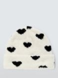 John Lewis ANYDAY Kids' Fluffy Heart Beanie Hat, Multi