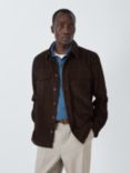 John Lewis Long Sleeve Jumbo Cord Cotton Overshirt, Mole