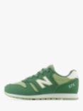 New Balance Kids'  YC 373 Green Lace Up Trainers, Green