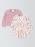 John Lewis Baby Floral Dress and Knitted Cardigan Set, Multi