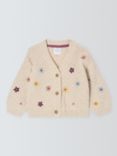 John Lewis Baby Embroidered Floral Cardigan, Natural