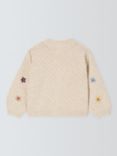 John Lewis Baby Embroidered Floral Cardigan, Natural