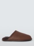 John Lewis Leather Sheepskin Slippers, Chocolate