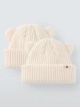 John Lewis Baby Ribbed Beanie, Pack of 2