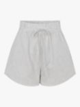 A-VIEW Bea Stripe Linen Blend Shorts, Off White/Black