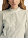 A-VIEW Bea Stripe Linen Blend Shirt, Off White/Black