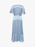 A-VIEW Camilja Satin Wrap Dress, Light Blue