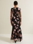 Phase Eight Genny Floral Embroidered Maxi Dress, Black/Multi