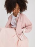 Reiss Kids' Remi Logo Colour Block Varsity Bomber Jacket, Pink