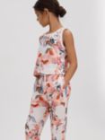 Reiss Kids' Kemi Floral Print Vest Top & Leggings Set, Pink