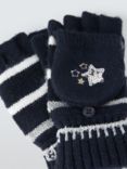 John Lewis Kids' Sequin Star Flip Top Gloves, Navy