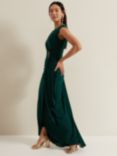 Phase Eight Donna Ruched Maxi Dress, Green