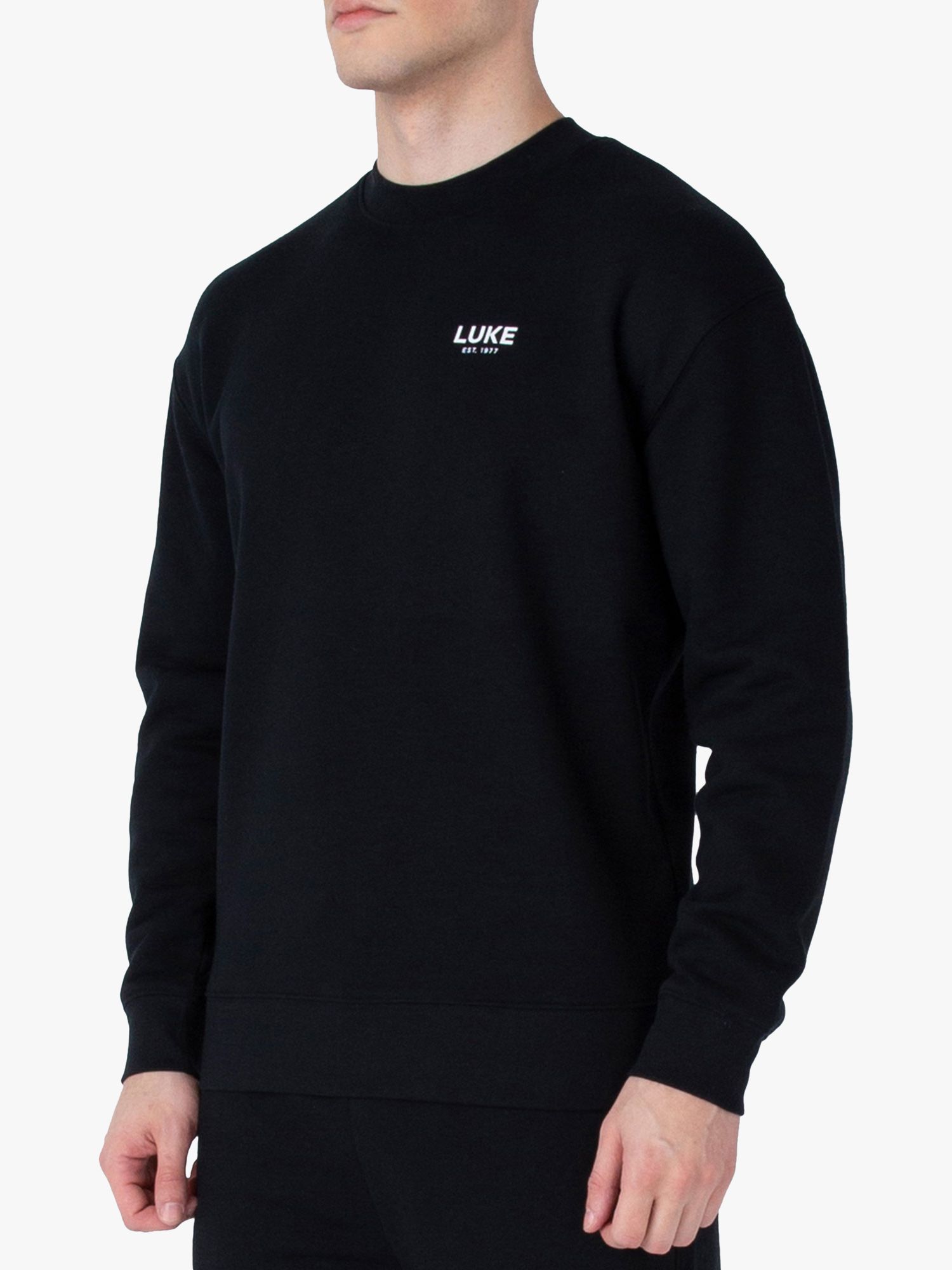 LUKE 1977 Exceptional Relaxed Fit Jumper, Black, XS