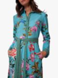 Raishma Olea Floral Print Maxi Dress, Turquoise/Multi