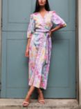 Raishma Michelle Floral Print Maxi Dress, Lilac/Multi