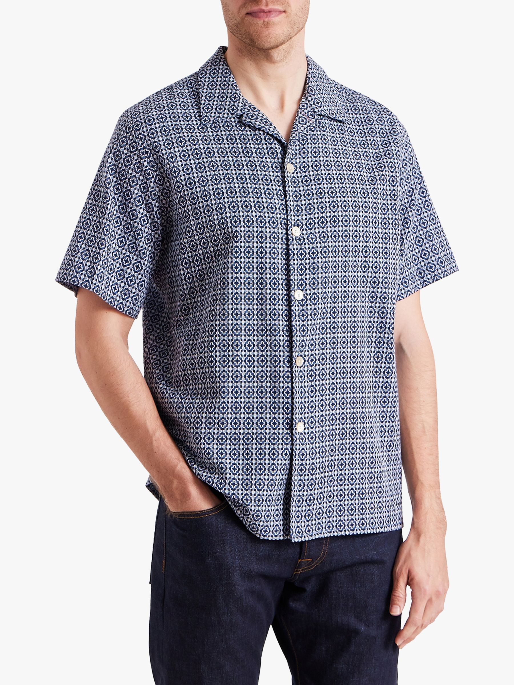 Paul Smith Short Sleeve Geo Shirt, Blue, XL