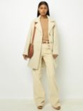 Gerard Darel Leonette Herringbone Wool Blend Coat, Cream