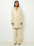 Gerard Darel Leonette Herringbone Wool Blend Coat, Cream