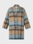 Gerard Darel Leonille Check Wool Blend Coat, Rope