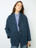 Gerard Darel Leda Herringbone Wool Blend Coat, Blue