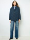 Gerard Darel Leda Herringbone Wool Blend Coat, Blue