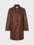 Gerard Darel Layane Leather Coat, Brown