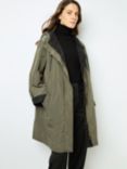 Gerard Darel Talia Longline Coat, Khaki/Black