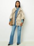 Gerard Darel Laryssa Check Wool Blend Coat, Rope