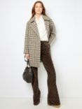 Gerard Darel Leopoldine Check Wool Blend Coat, Brown/Multi