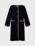 Gerard Darel Lilia Contrast Stitch Wool Blend Coat, Black