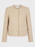 Gerard Darel Malia Tweed Wool Blend Jacket, Sand