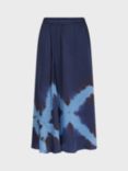 Gerard Darel Catriona Tie Dye Skirt, Ink Blue